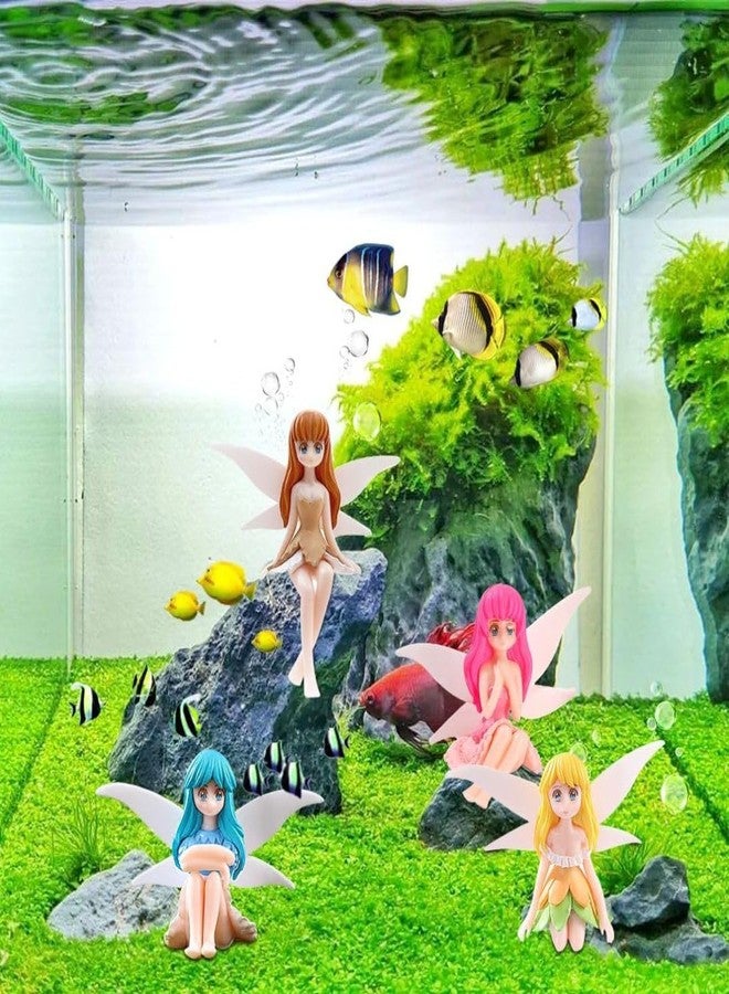 VAYINATO® Winged Fairy Mermaid Ornament | Cute Resin Toys for Aquarium Fish Tank Decoration and Desk, Terrarium, Cake and Indoor DIY Decorations by Petzlifeworld (Pack of 2 (Any Mermaid)) - Image 3